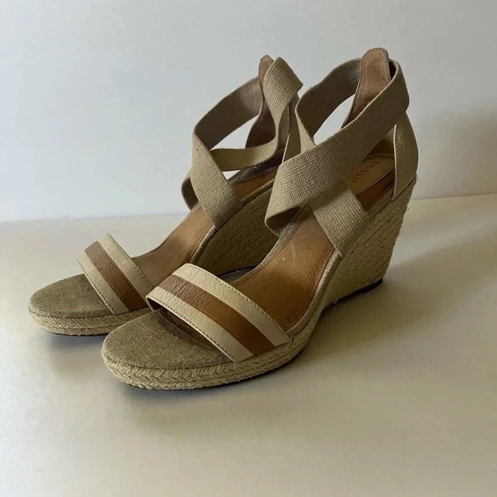 Fossil Women’s Wedge‎ Espadrille Sandals Size 11 Boho